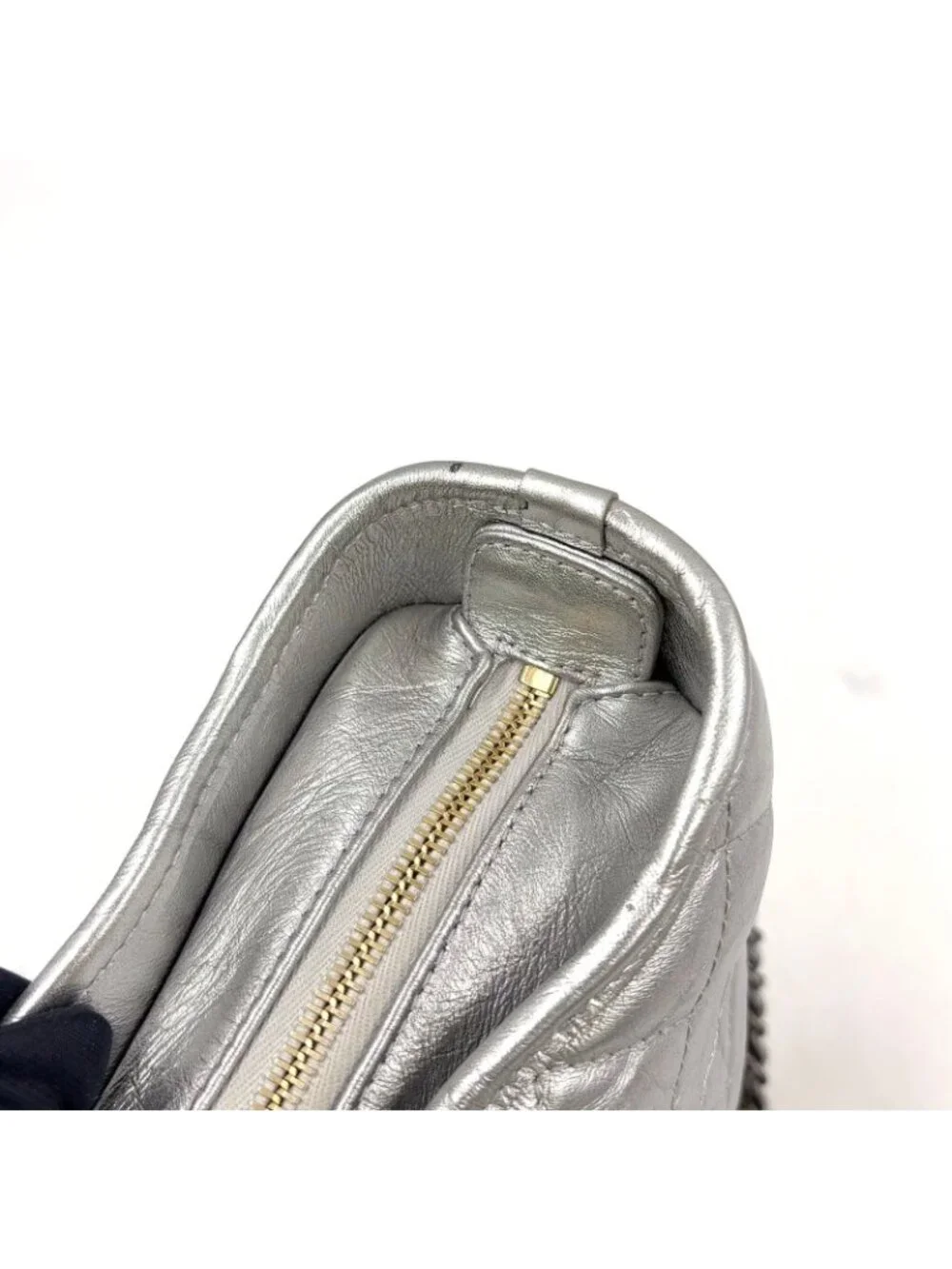 Chanel Gabrielle Calfskin Silver Chain Shoulder Bag Gold